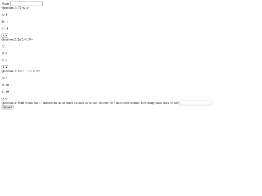 Webdesignmathtestassign screenshot