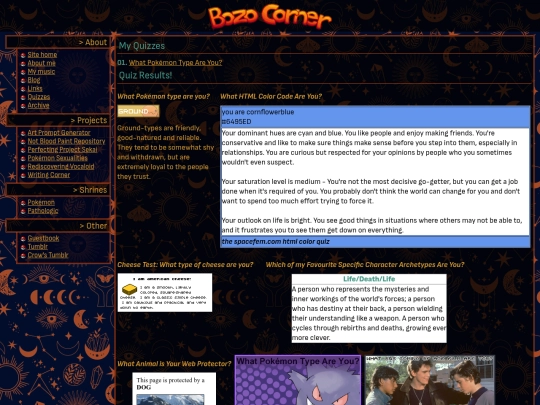 pages/quizzes screenshot