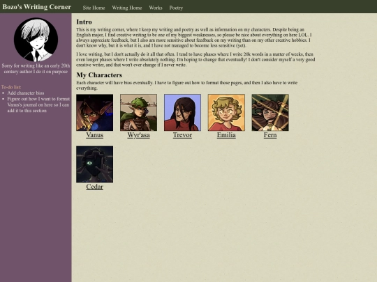 pages/writing screenshot