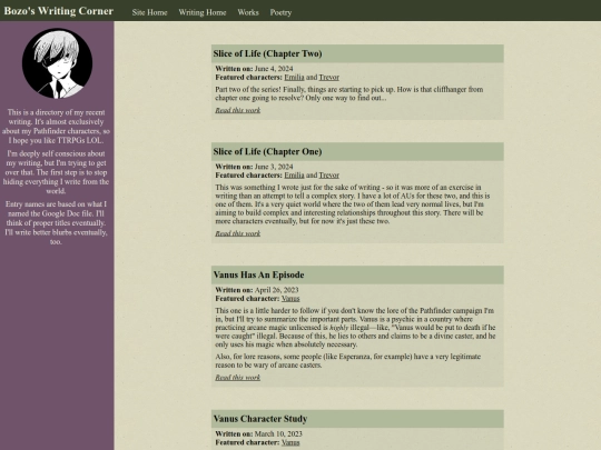 pages/writing/works screenshot