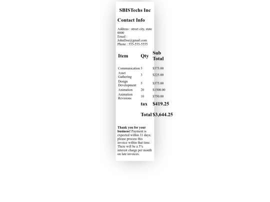 test screenshot