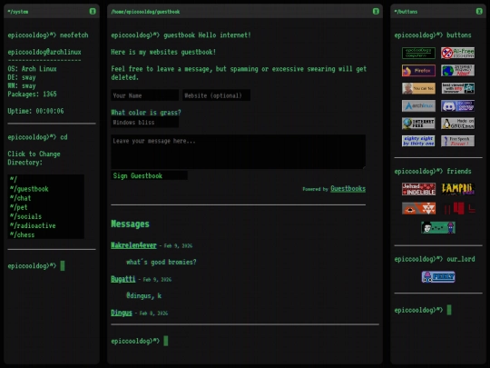 guestbook screenshot