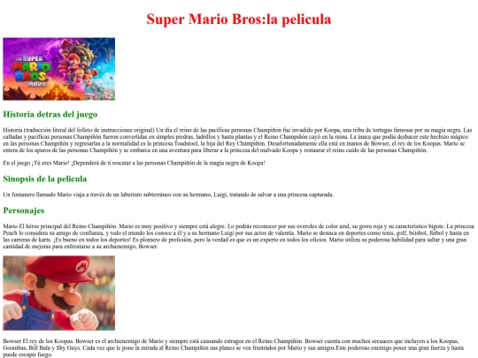 Haciendo la web de mario bros screenshot