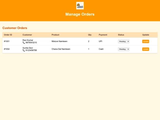 admin/orders screenshot