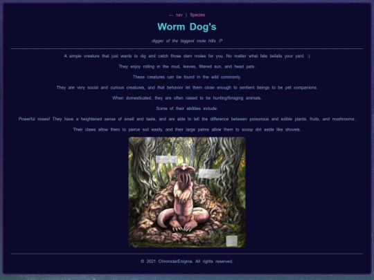 species/Species-WormDog screenshot
