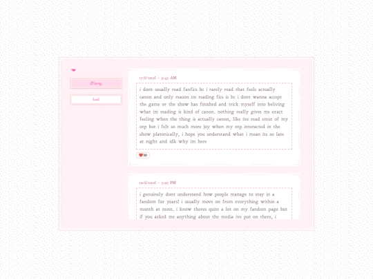 diary screenshot