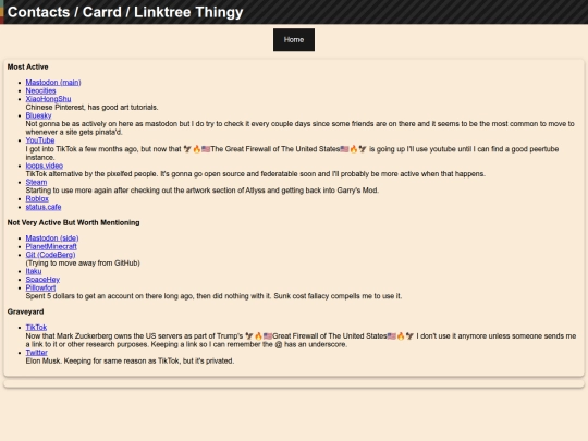 pages/contacts screenshot