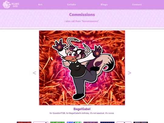 Gallery/Commissions screenshot