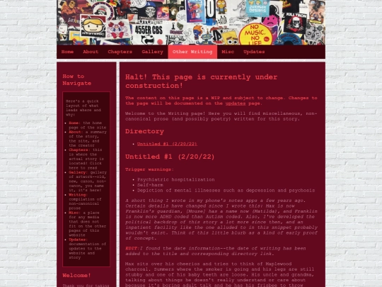 writing screenshot