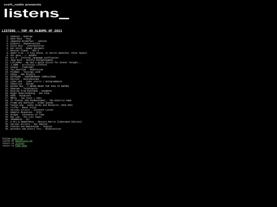 listens-topalbumsof2021 screenshot
