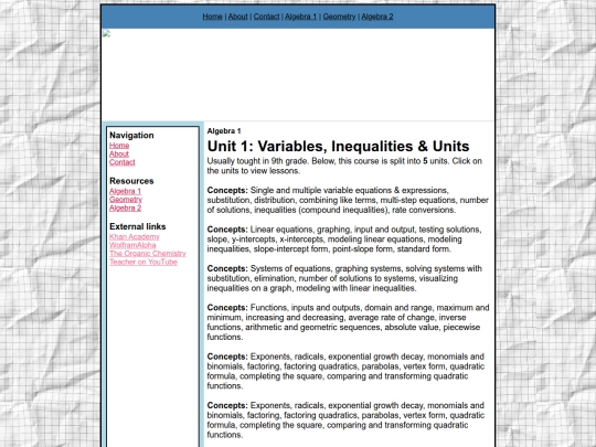 main/algebra1/unit1 screenshot