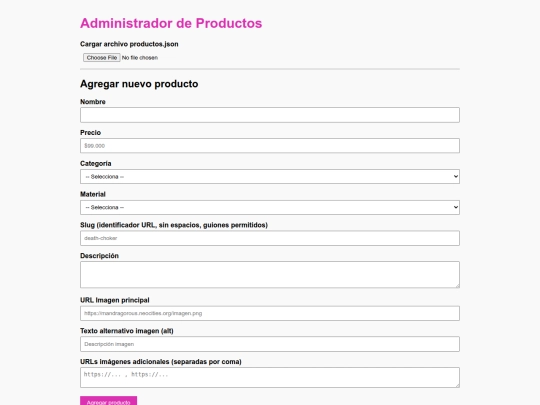 admin-products screenshot