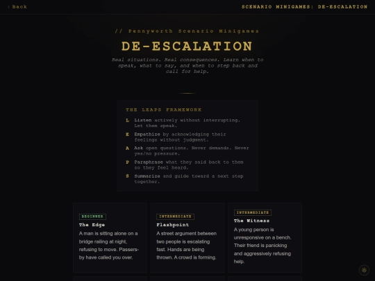 deescalation screenshot