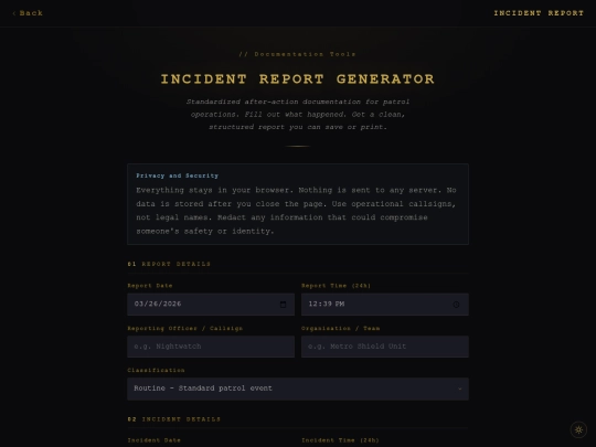 incident-report screenshot