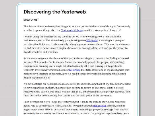 blog/posts/2022-01-08-discovering-the-yesterweb screenshot