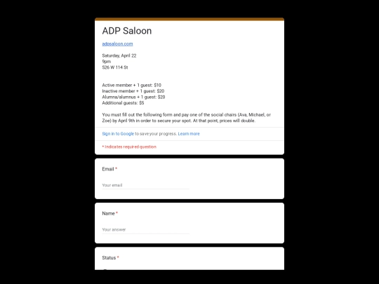 rsvp screenshot