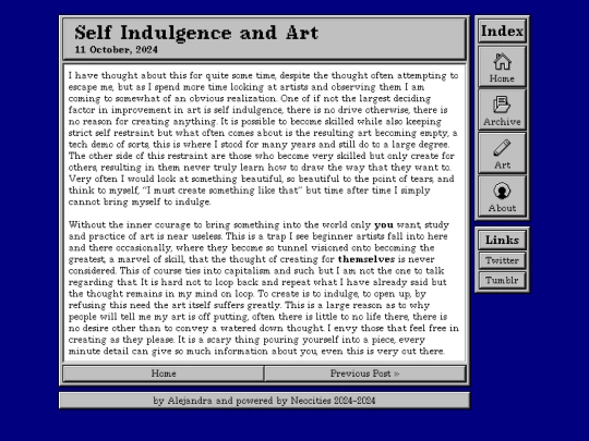 posts/11-10-2024-Self-Indulgence-and-Art screenshot