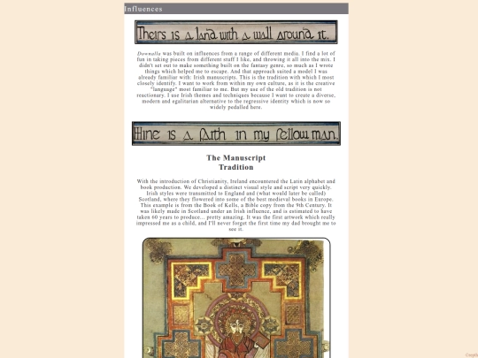 essays/influences screenshot