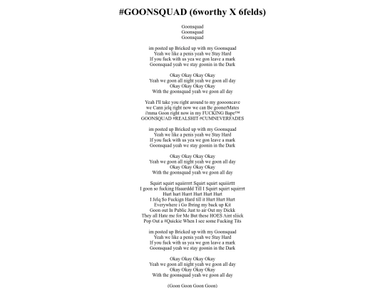 lyrics/goonsquad screenshot
