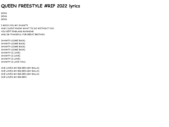 lyrics/queenfreestylerip2022 screenshot