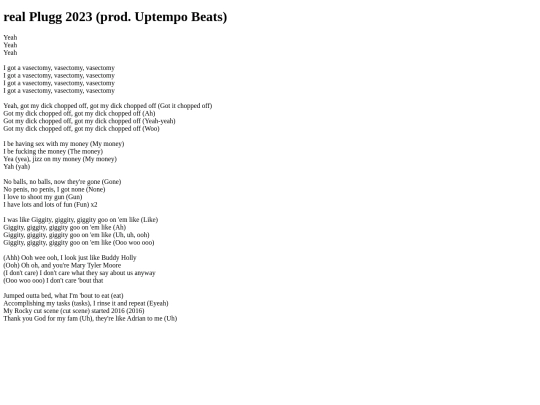 lyrics/realplugg2023 screenshot