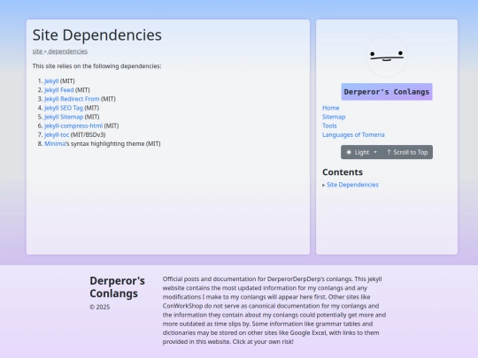 site-dependencies screenshot