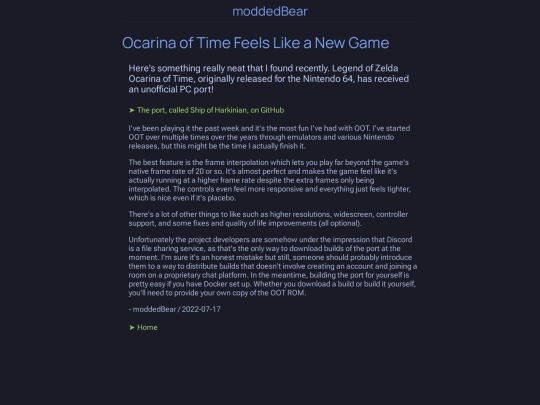 posts/2022-07-17-ocarina-of-time-feels-like-a-new-game screenshot