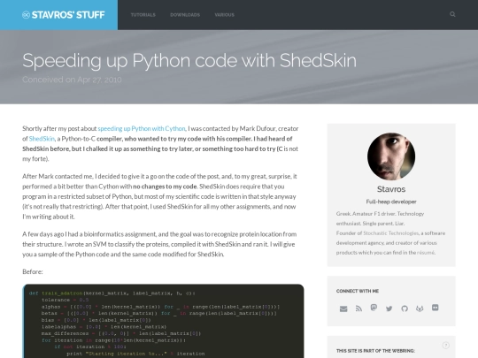 posts/speeding-up-python-code-with-shedskin screenshot