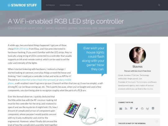 posts/wifi-enabled-rgb-led-strip-controller screenshot