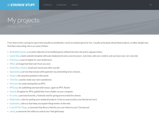 projects screenshot