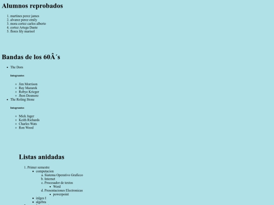 actividades de edith/listas HTML screenshot