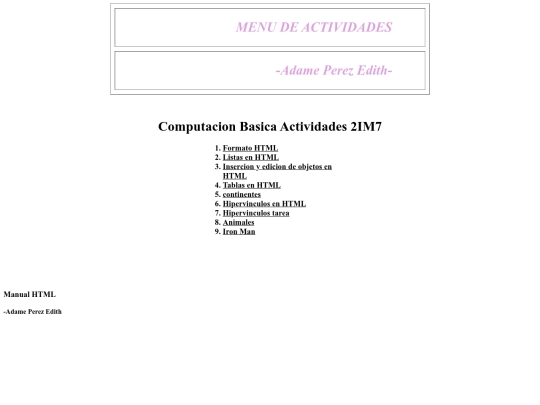 actividades de edith/menu de actividades edi screenshot