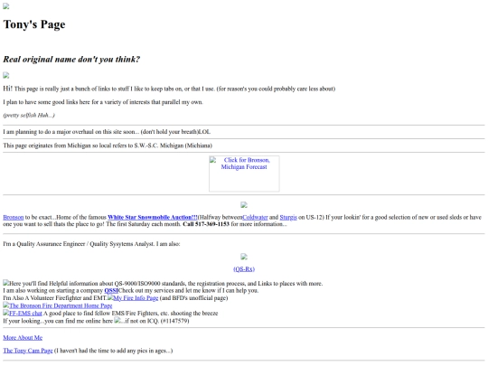 Geocities-archive/Tony's-Home-Page/tony-page screenshot