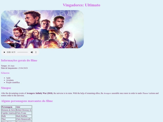 VINGADORES/vingadores_htmlPuro screenshot