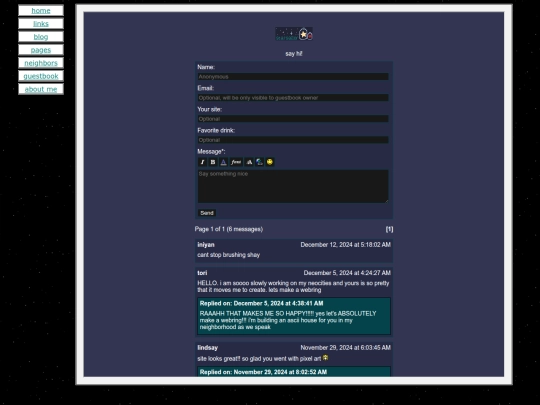 guestbook screenshot