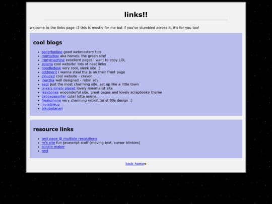 links screenshot
