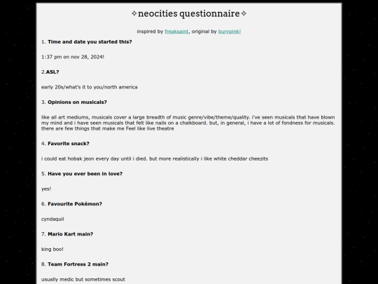 starjar/questionnaire screenshot
