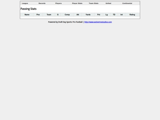 LeaguePassingStats screenshot