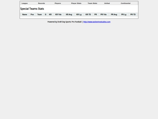 LeagueSpecialTeamsStats screenshot