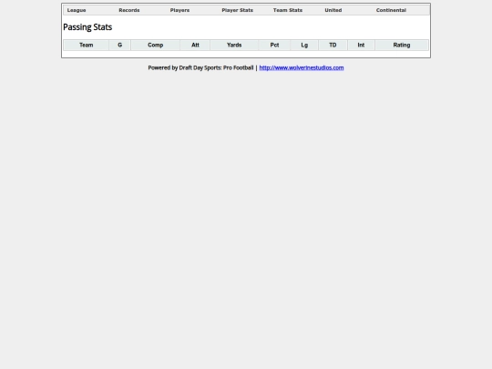 TeamLeaguePassingStats screenshot