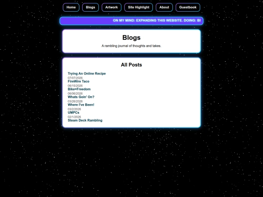 Blogs screenshot