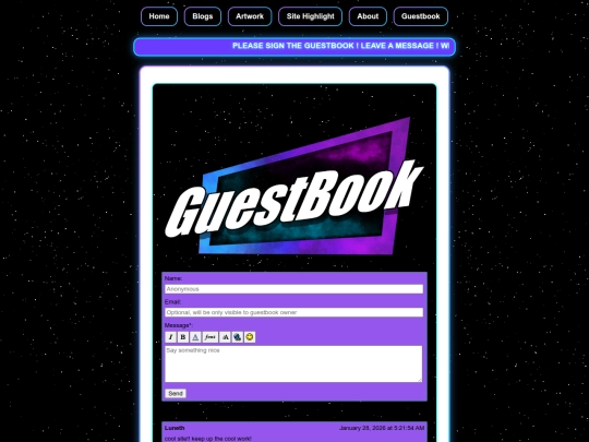 Guestbook screenshot