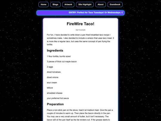 Posts/Recipe screenshot