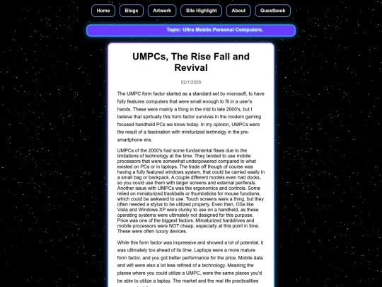 Posts/UMPC screenshot