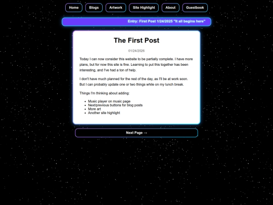 Posts/firstblog screenshot