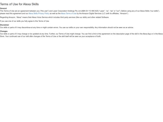 projects/2019-08/connectsmarthome.com.au/terms-of-use-alexa-skills screenshot
