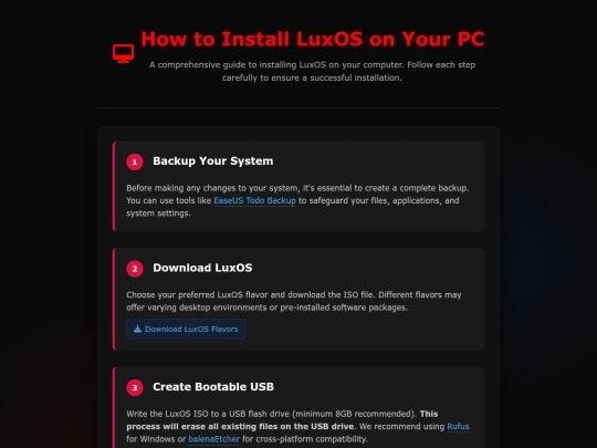 LuxOS/howtoinstallLuxOS screenshot