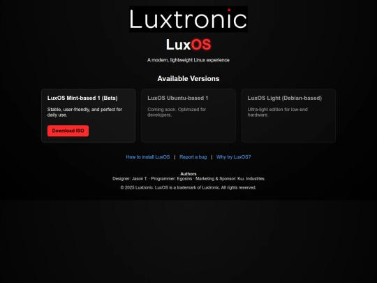 LuxOS screenshot