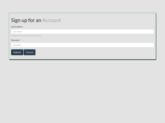 signup screenshot