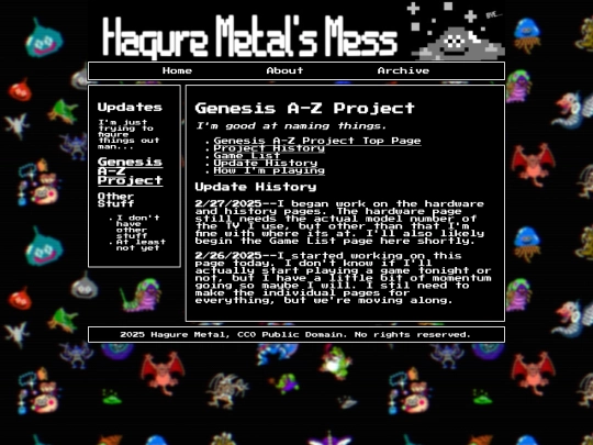 genesis-atoz/update-history screenshot